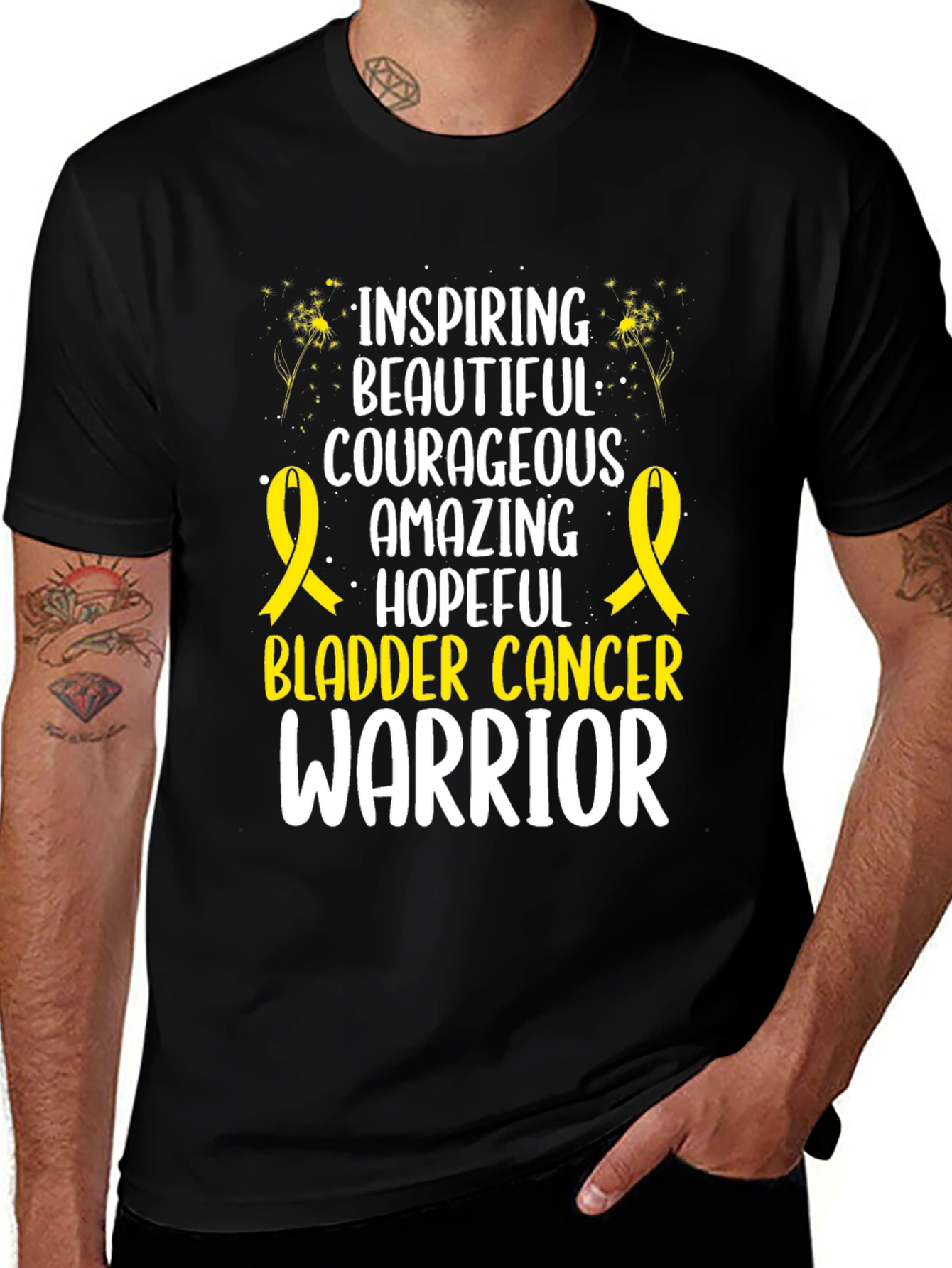 Bladder Cancer Warrior Inspirational Graphic T-Shirt