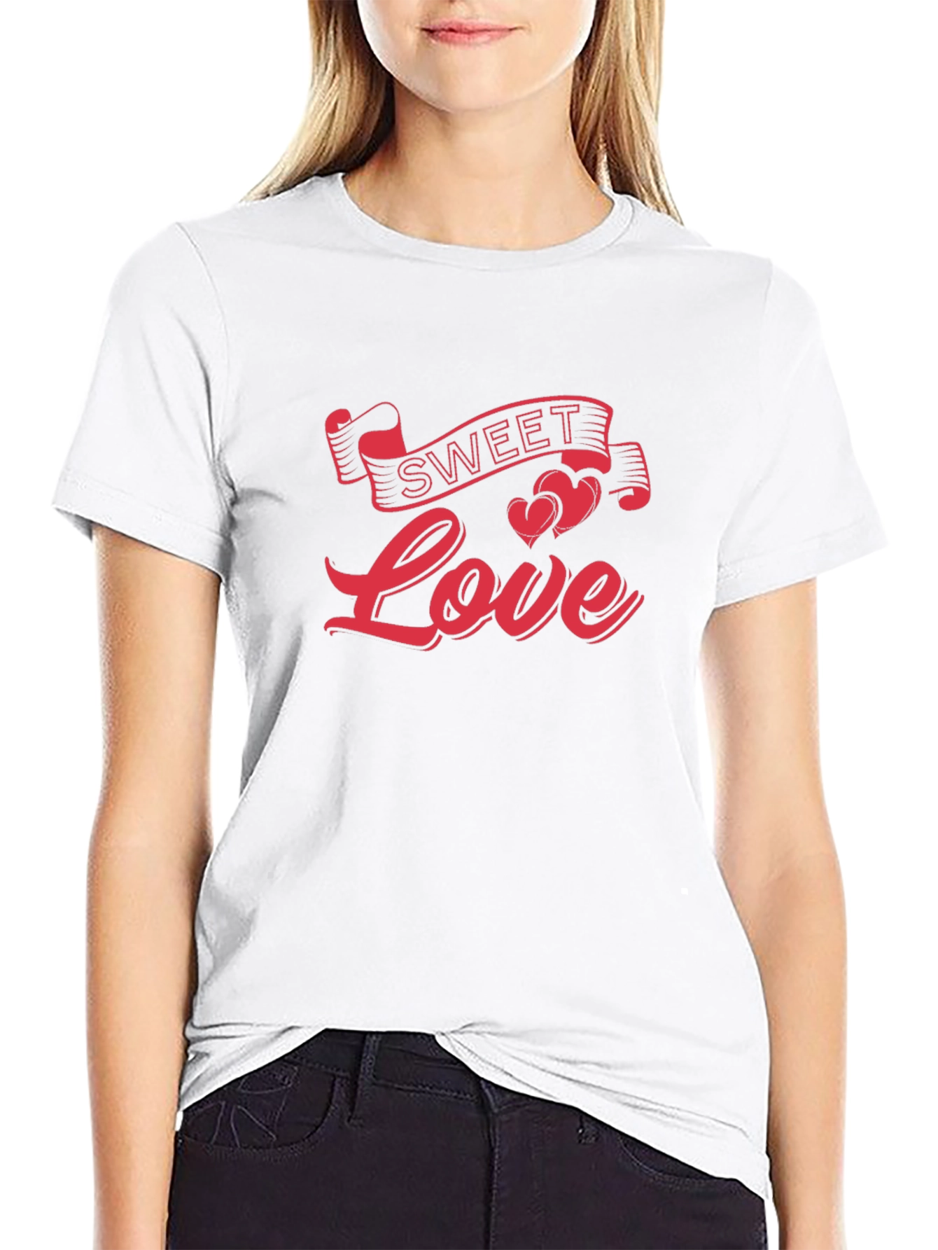 Sweet Love Graphic Black T-Shirt