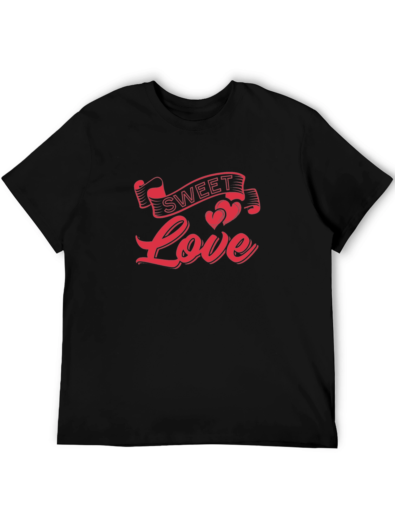 Sweet Love Graphic Black T-Shirt