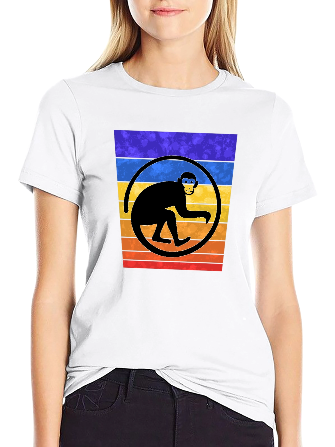 Retro Monkey Graphic Tee - Black