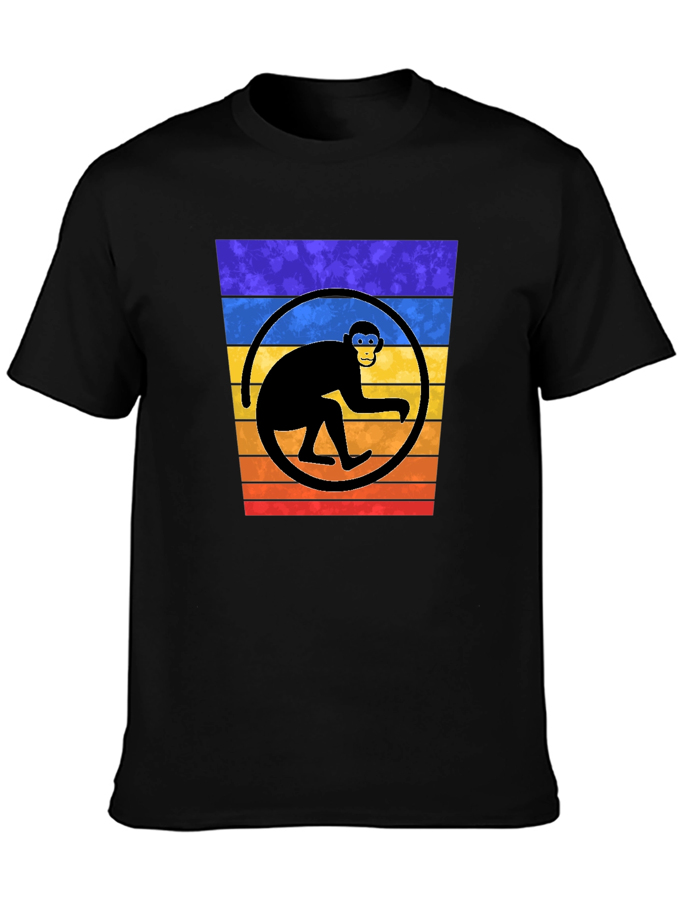 Retro Monkey Graphic Tee - Black