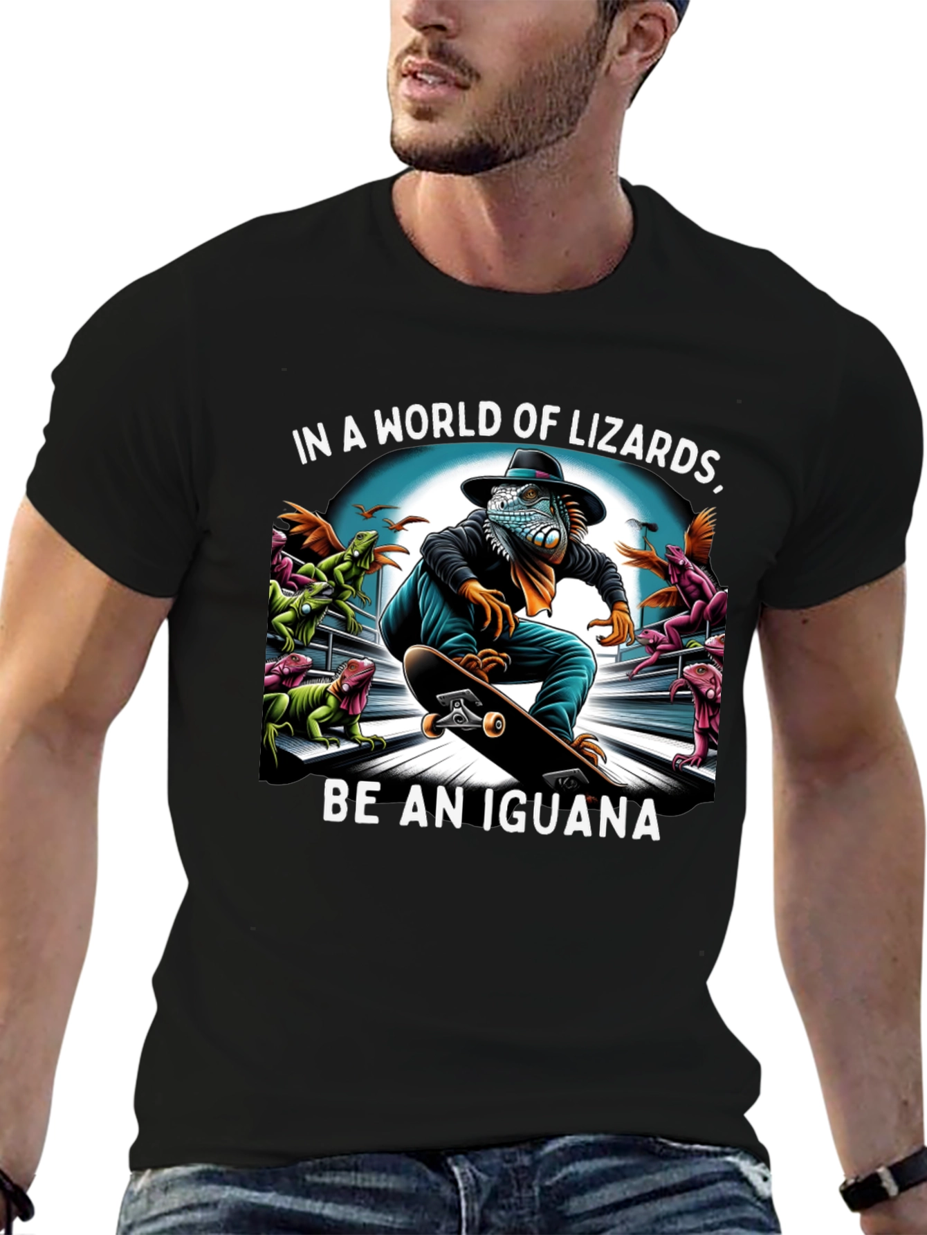 Iguana Skateboard T-Shirt - Be an Iguana!
