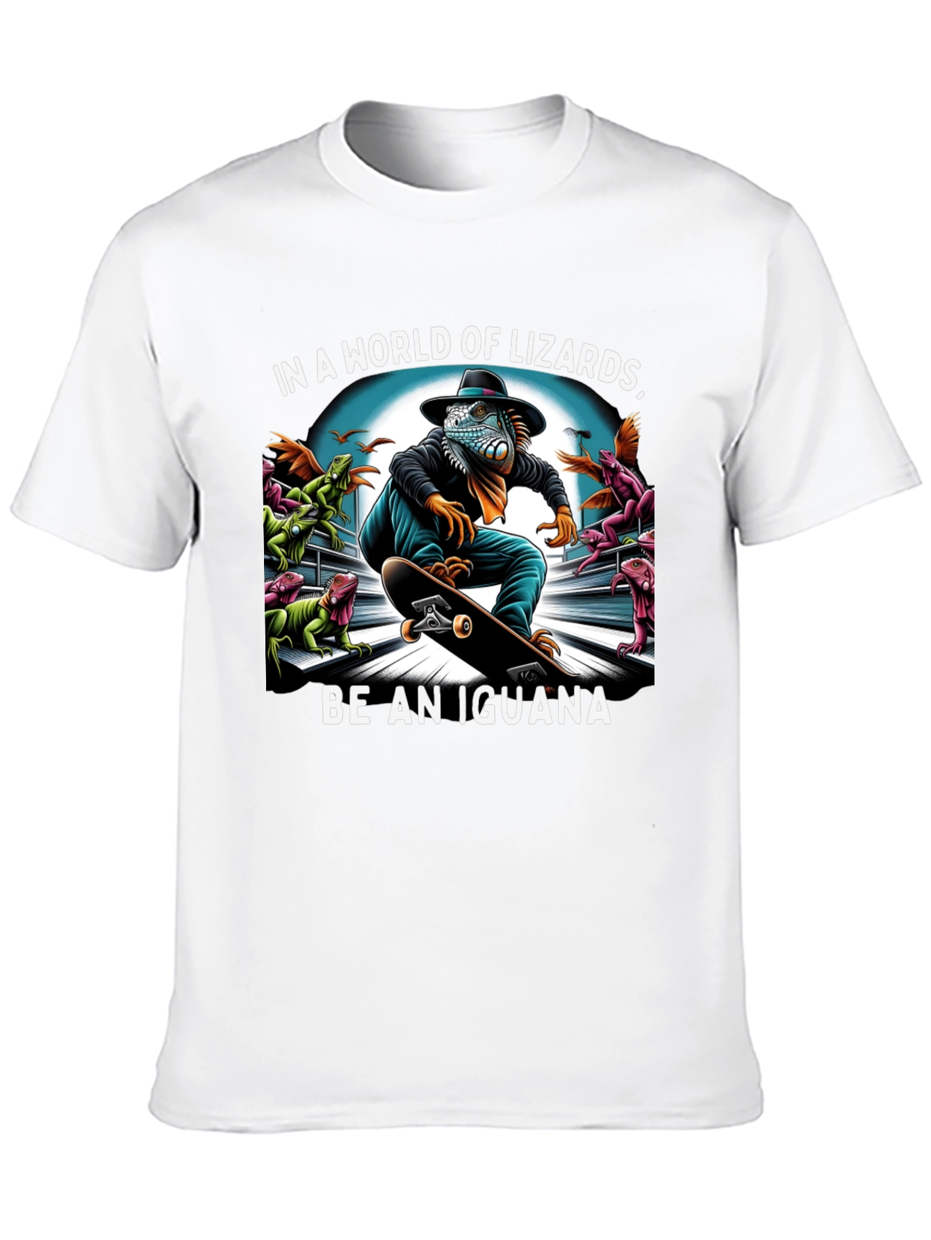 Iguana Skateboard T-Shirt - Be an Iguana!