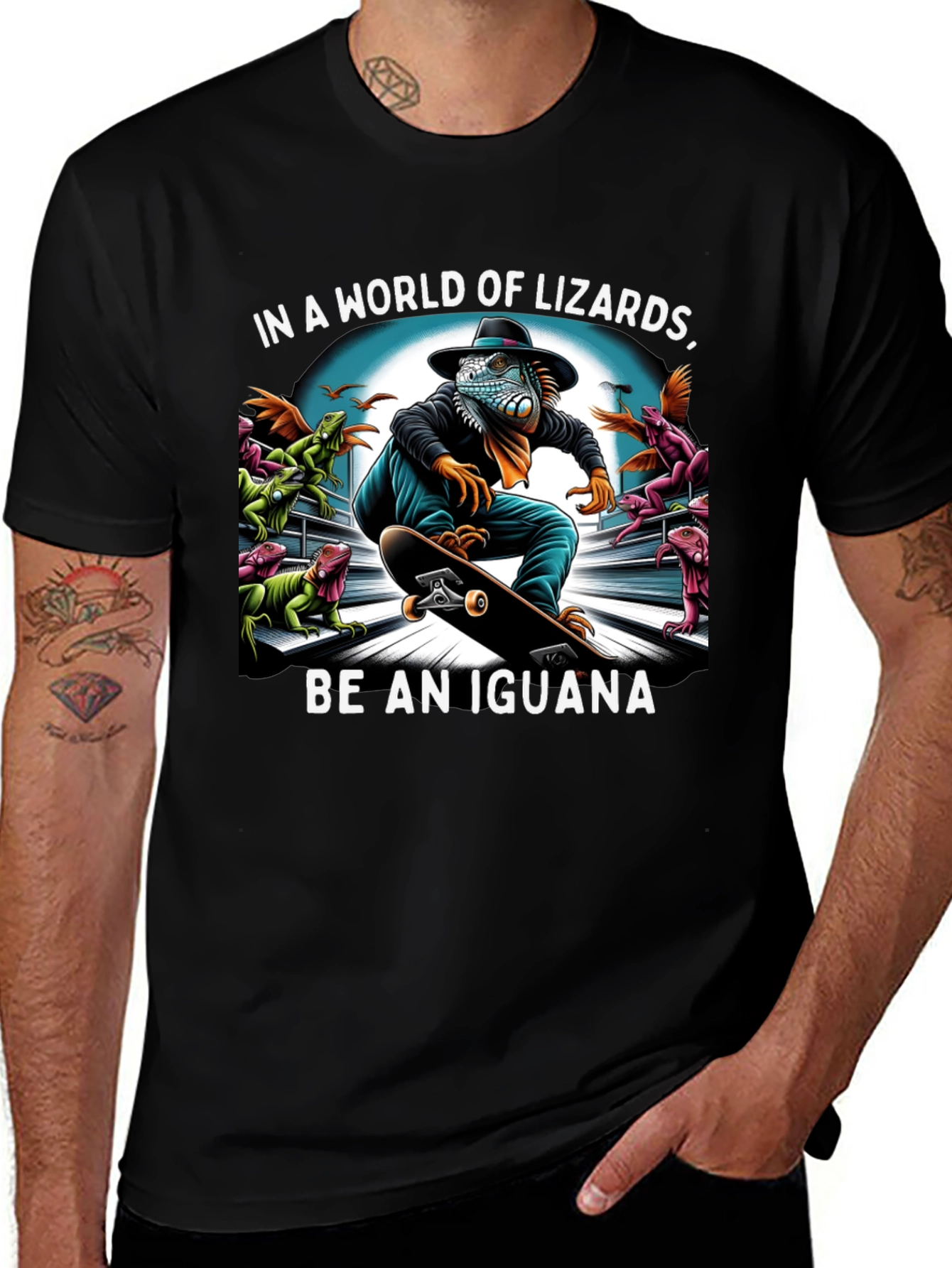 Iguana Skateboard T-Shirt - Be an Iguana!