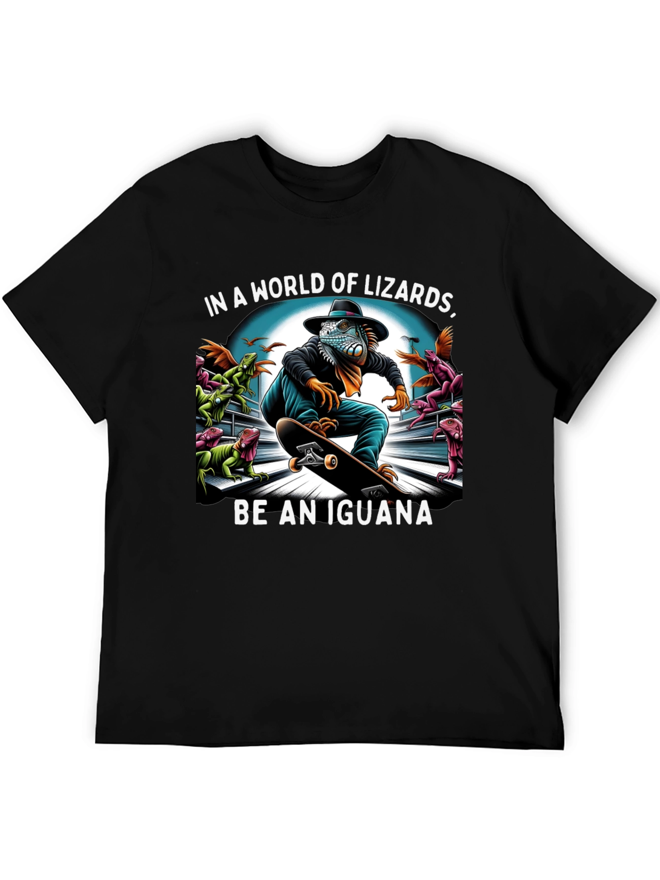Iguana Skateboard T-Shirt - Be an Iguana!