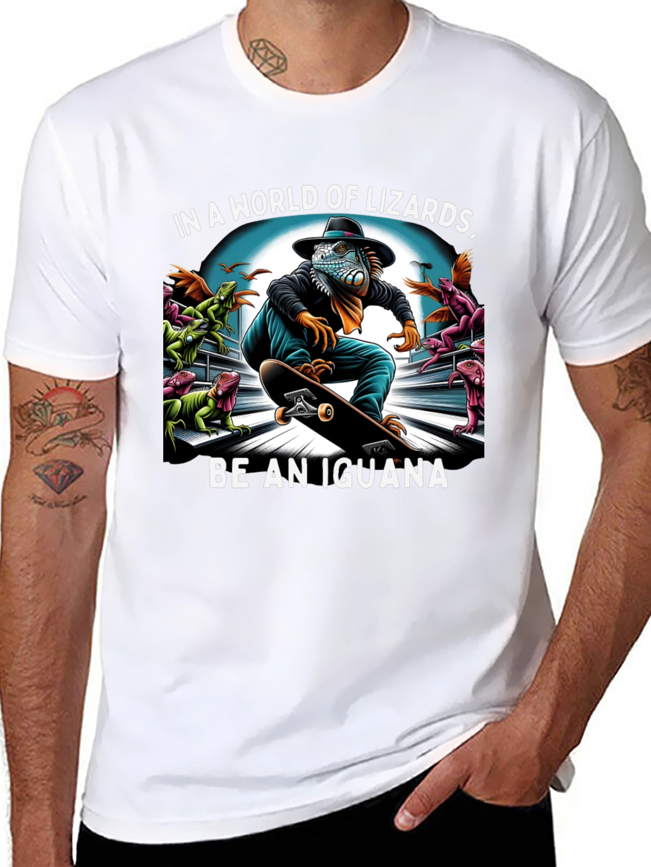 Iguana Skateboard T-Shirt - Be an Iguana!