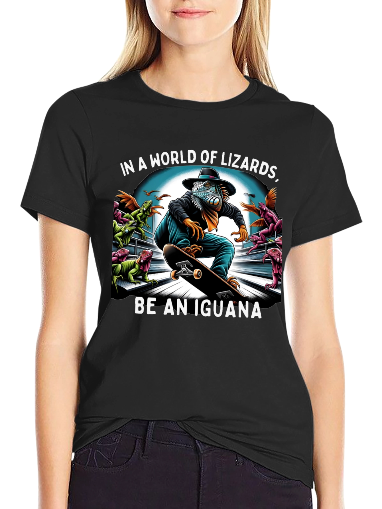 Iguana Skateboard T-Shirt - Be an Iguana!