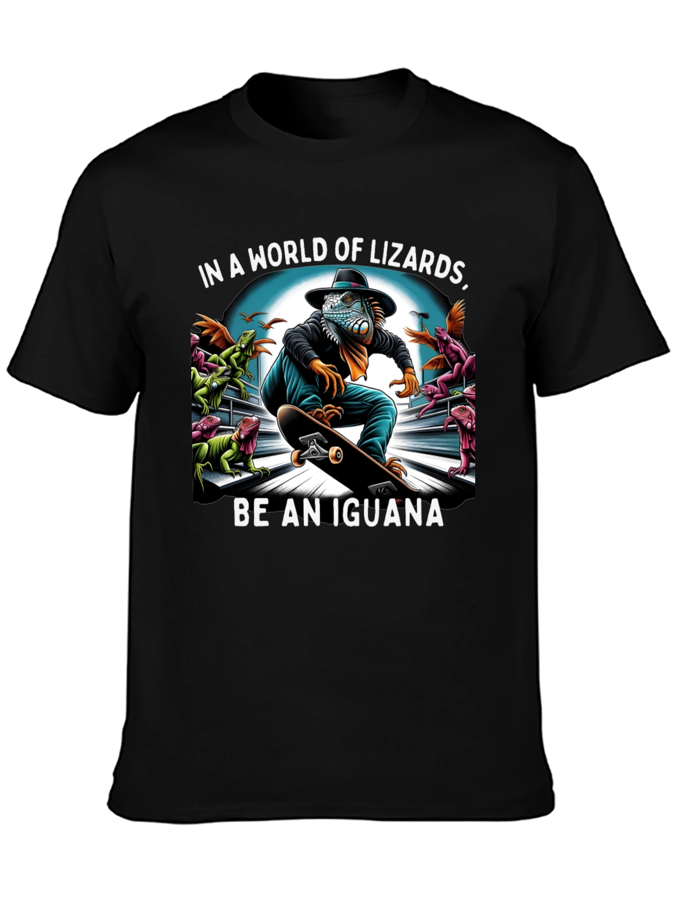 Iguana Skateboard T-Shirt - Be an Iguana!