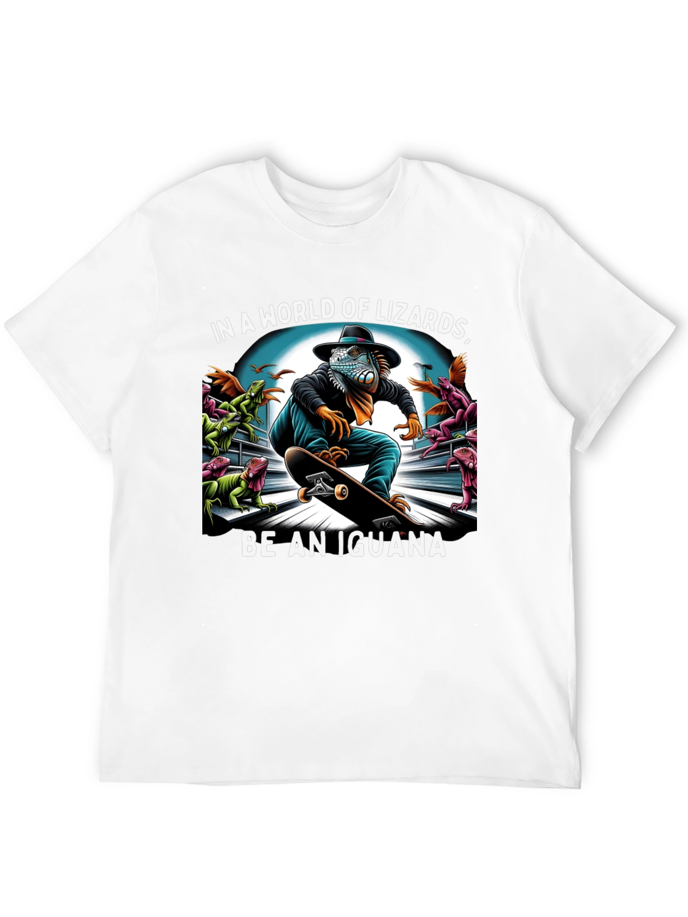 Iguana Skateboard T-Shirt - Be an Iguana!
