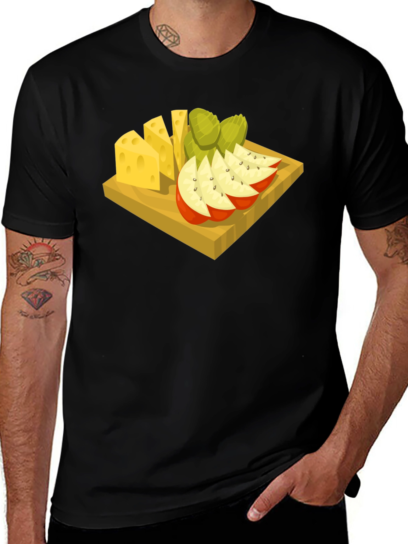Cheese & Fruit Graphic Tee - Food Lovers Delight