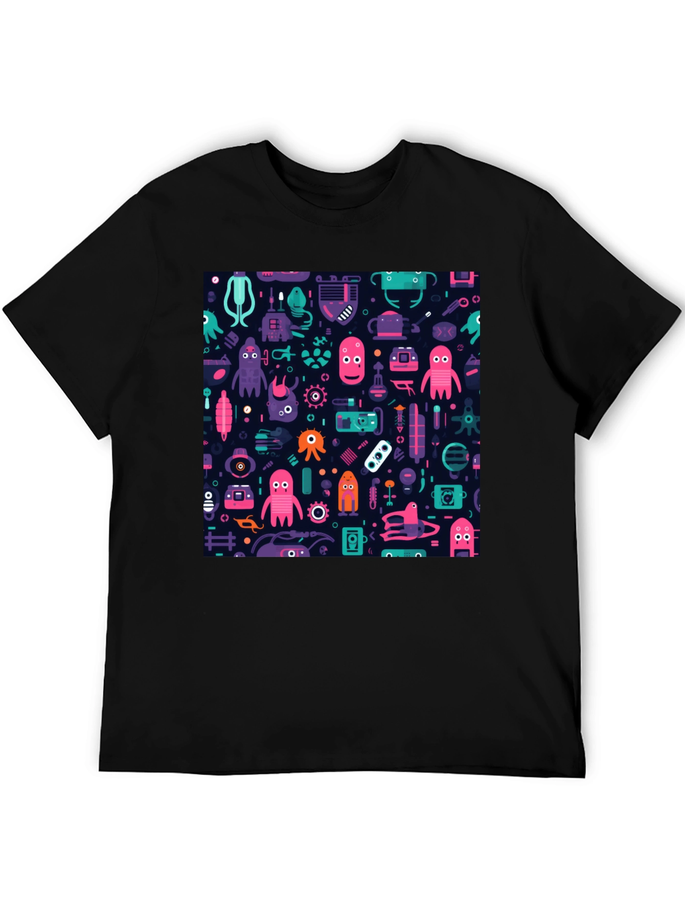 Funky Space Alien Pattern T-Shirt