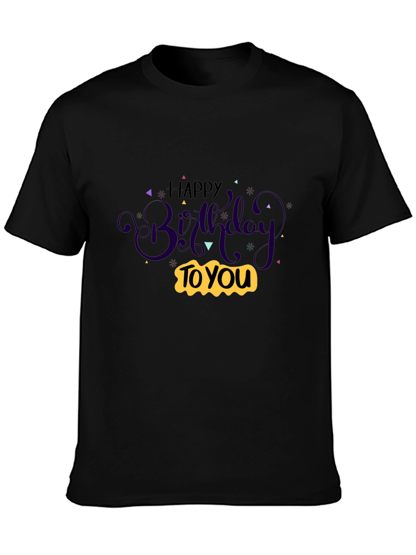 Happy Birthday Graphic Tee - Black