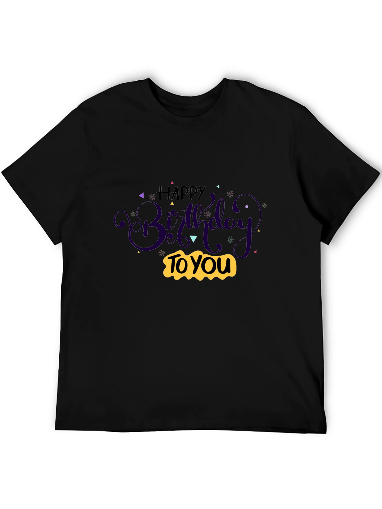 Happy Birthday Graphic Tee - Black