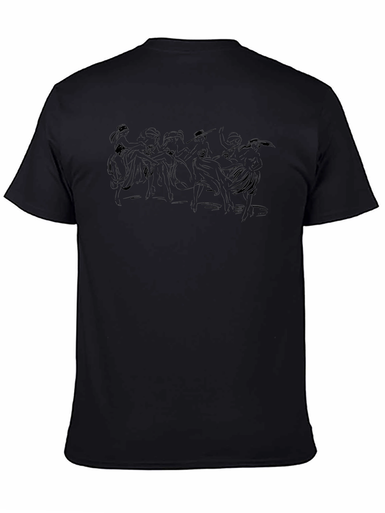 Abstract Dancer Graphic Tee - Black
