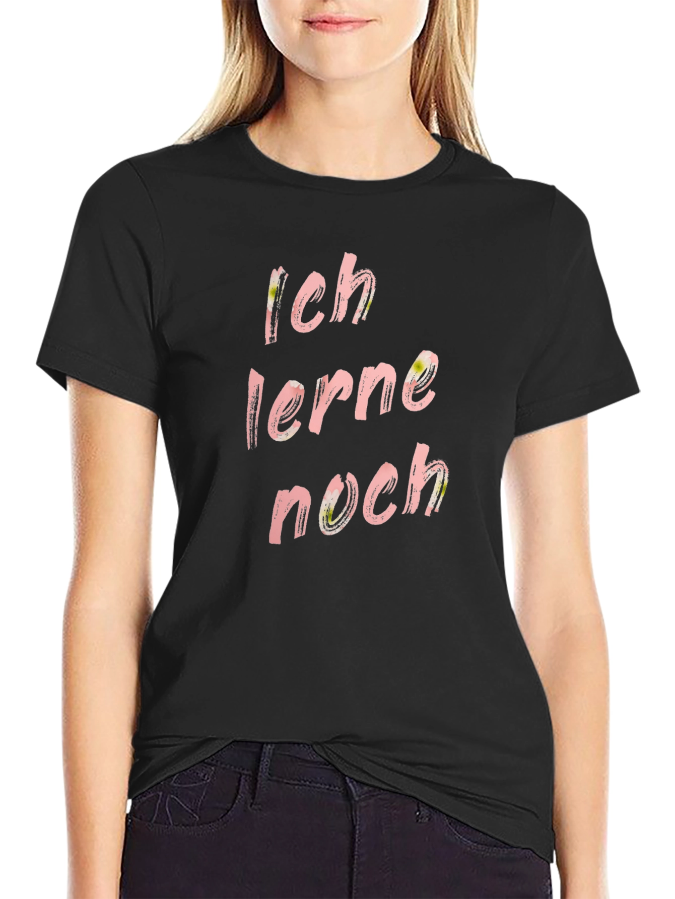 Ich Lerne Noch T-Shirt - Fun Floral Design