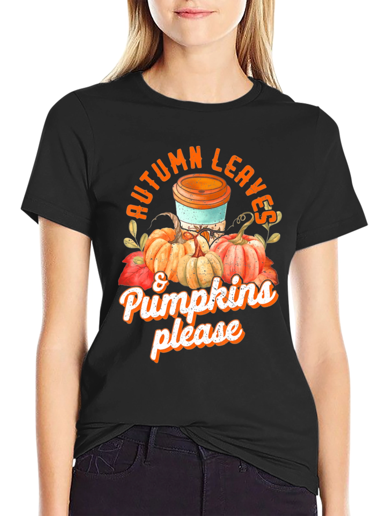 Autumn Leaves & Pumpkins T-Shirt