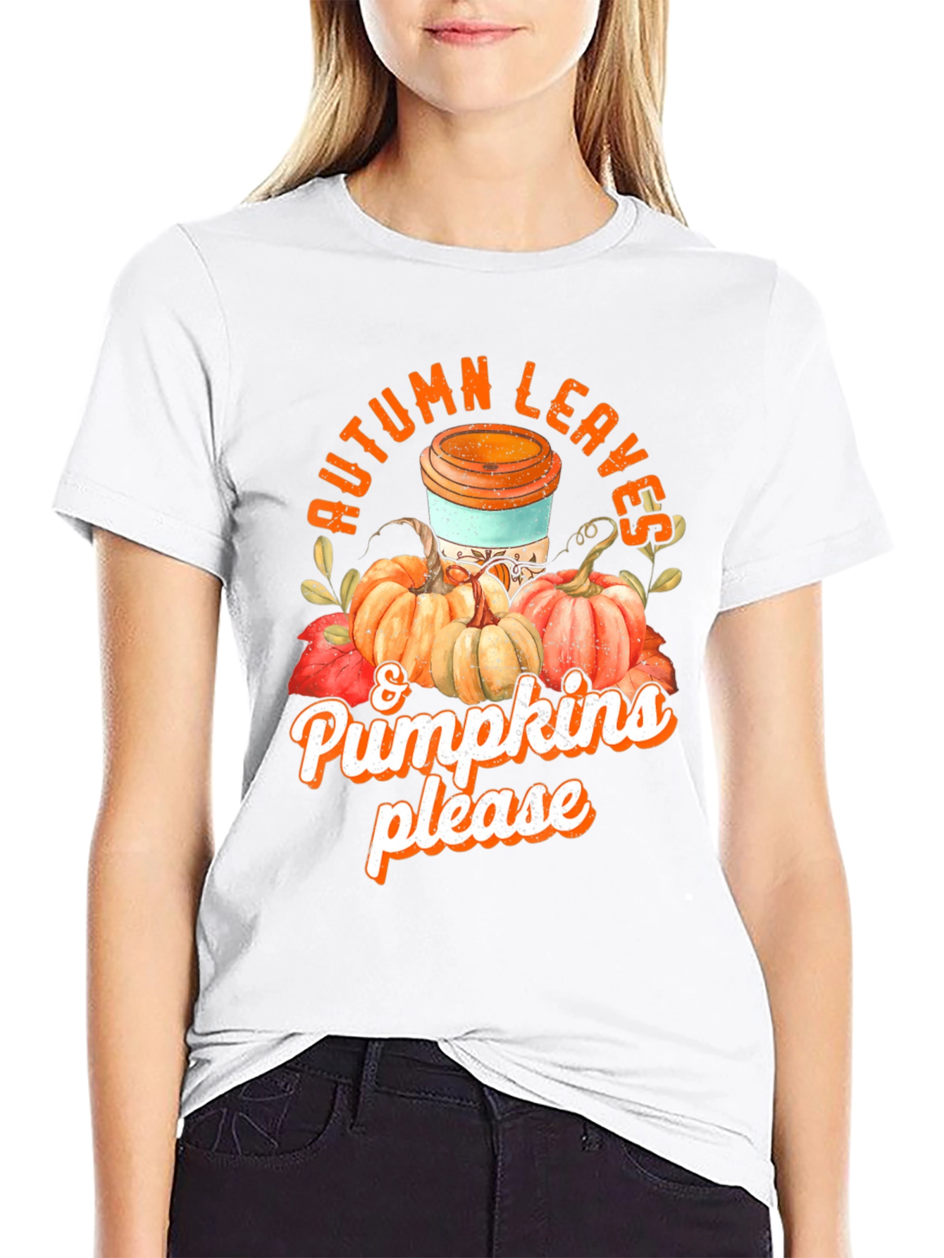 Autumn Leaves & Pumpkins T-Shirt