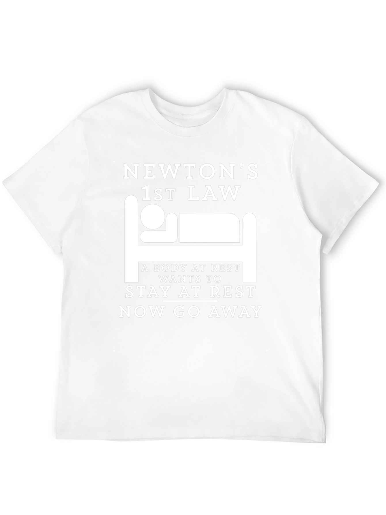 Newtons 1st Law Black T-Shirt - Funny Science Tee