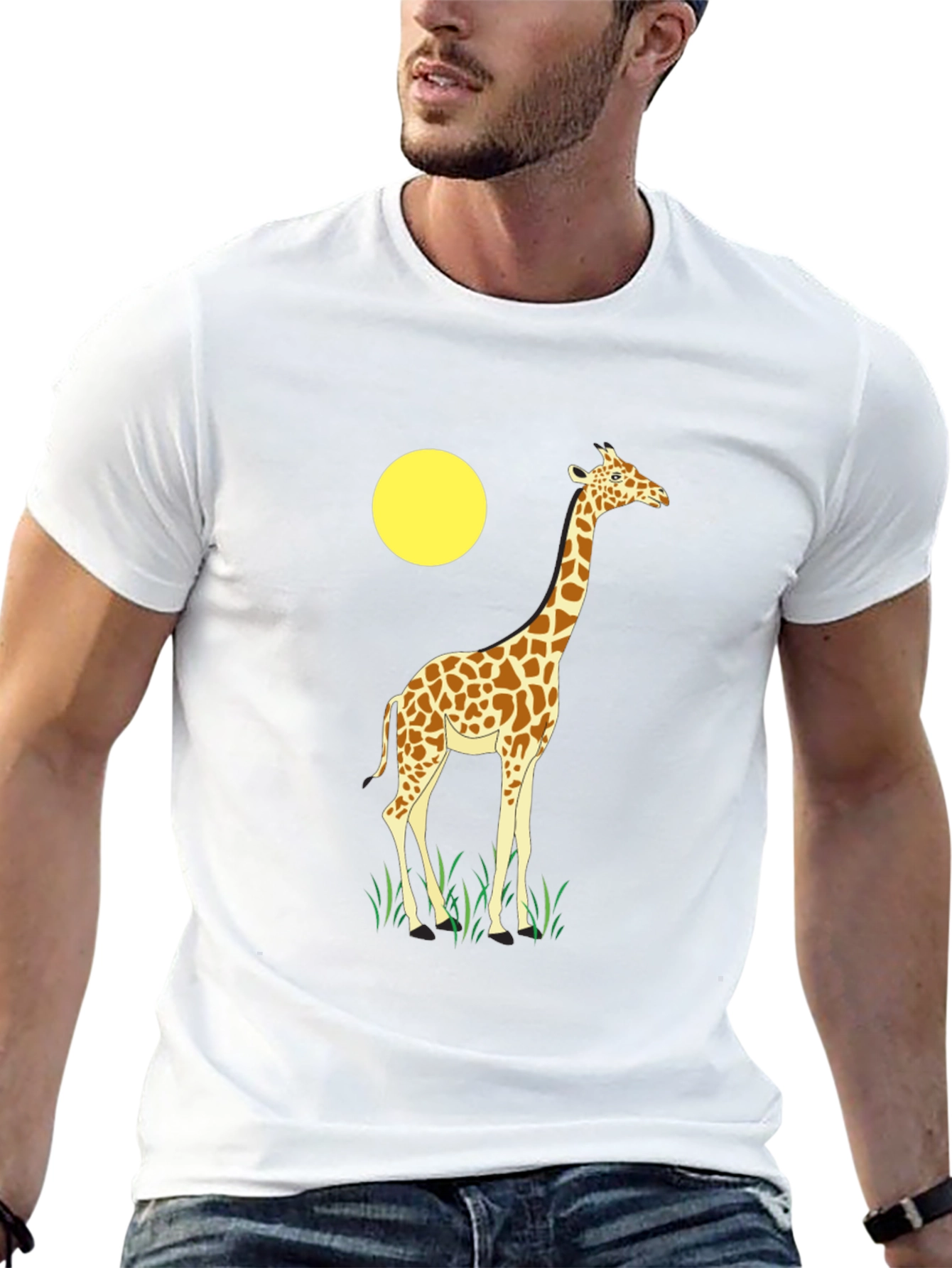 Giraffe Graphic T-Shirt - Novelty Animal Print Tee