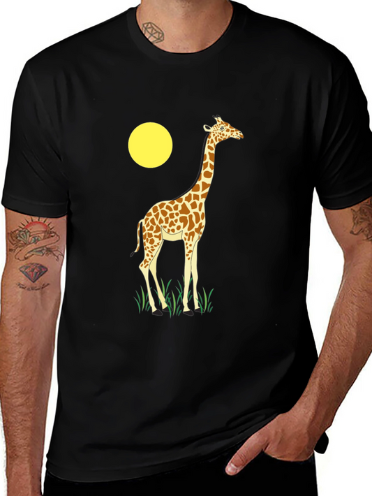 Giraffe Graphic T-Shirt - Novelty Animal Print Tee