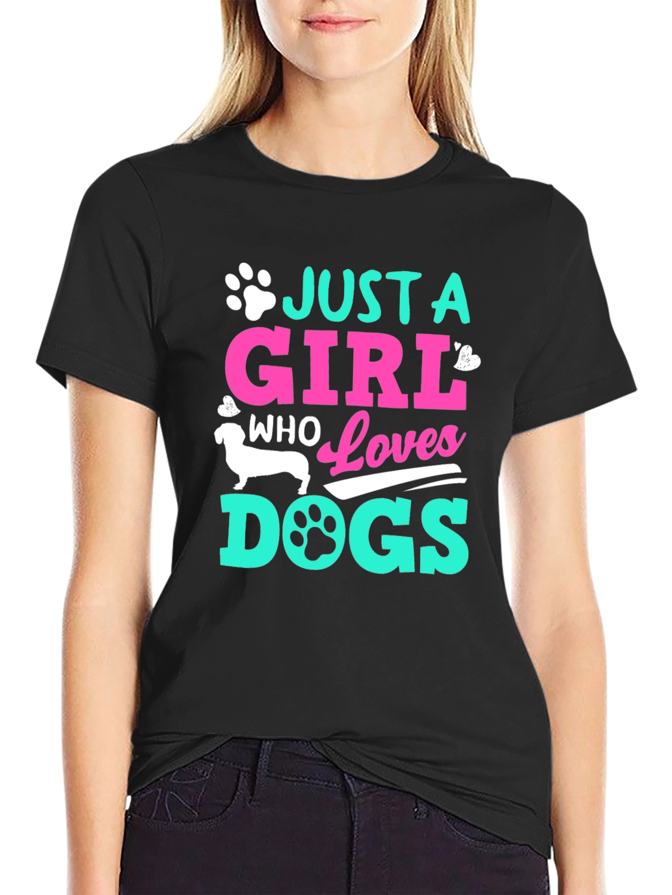 Just A Girl Who Loves Dogs Graphic Tee