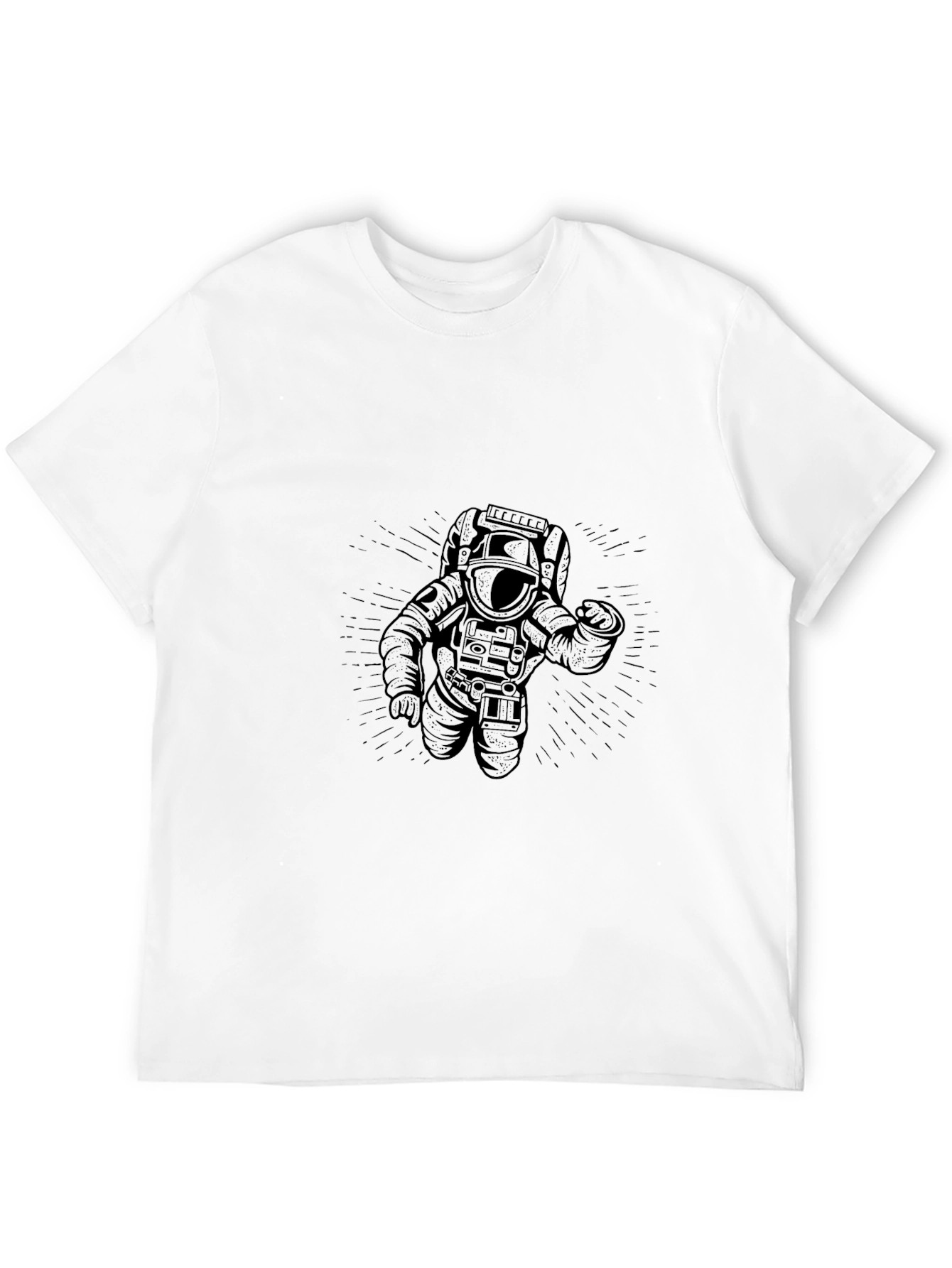 Astronaut Graphic Black T-Shirt - Space Explorer Design