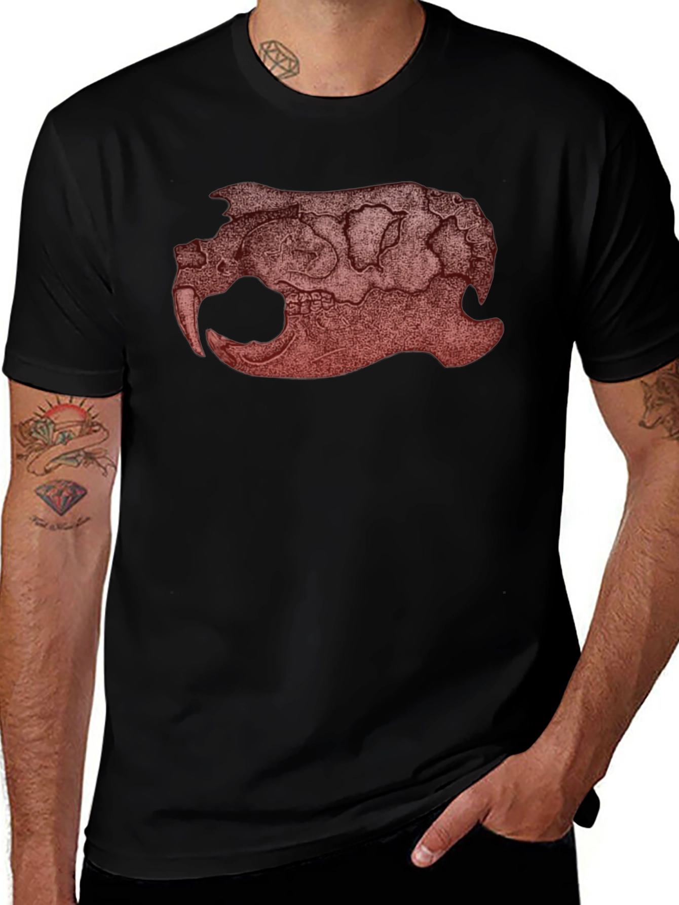 Skull Print Black T-Shirt
