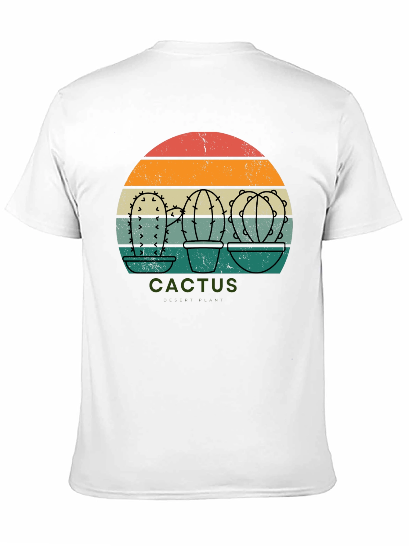 Retro Cactus Sunset Graphic Tee - Black