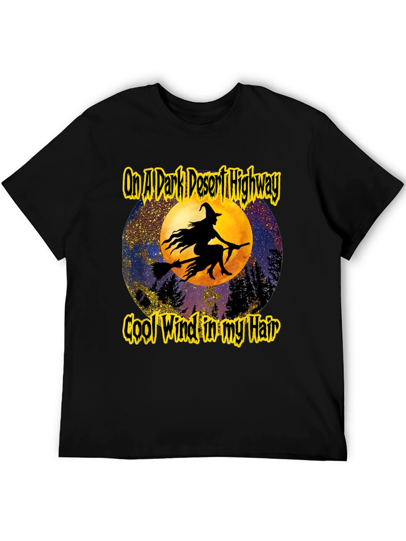 Witch On A Dark Desert Highway Graphic T-Shirt