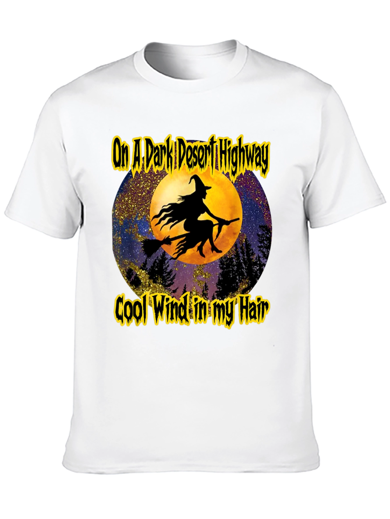 Witch On A Dark Desert Highway Graphic T-Shirt