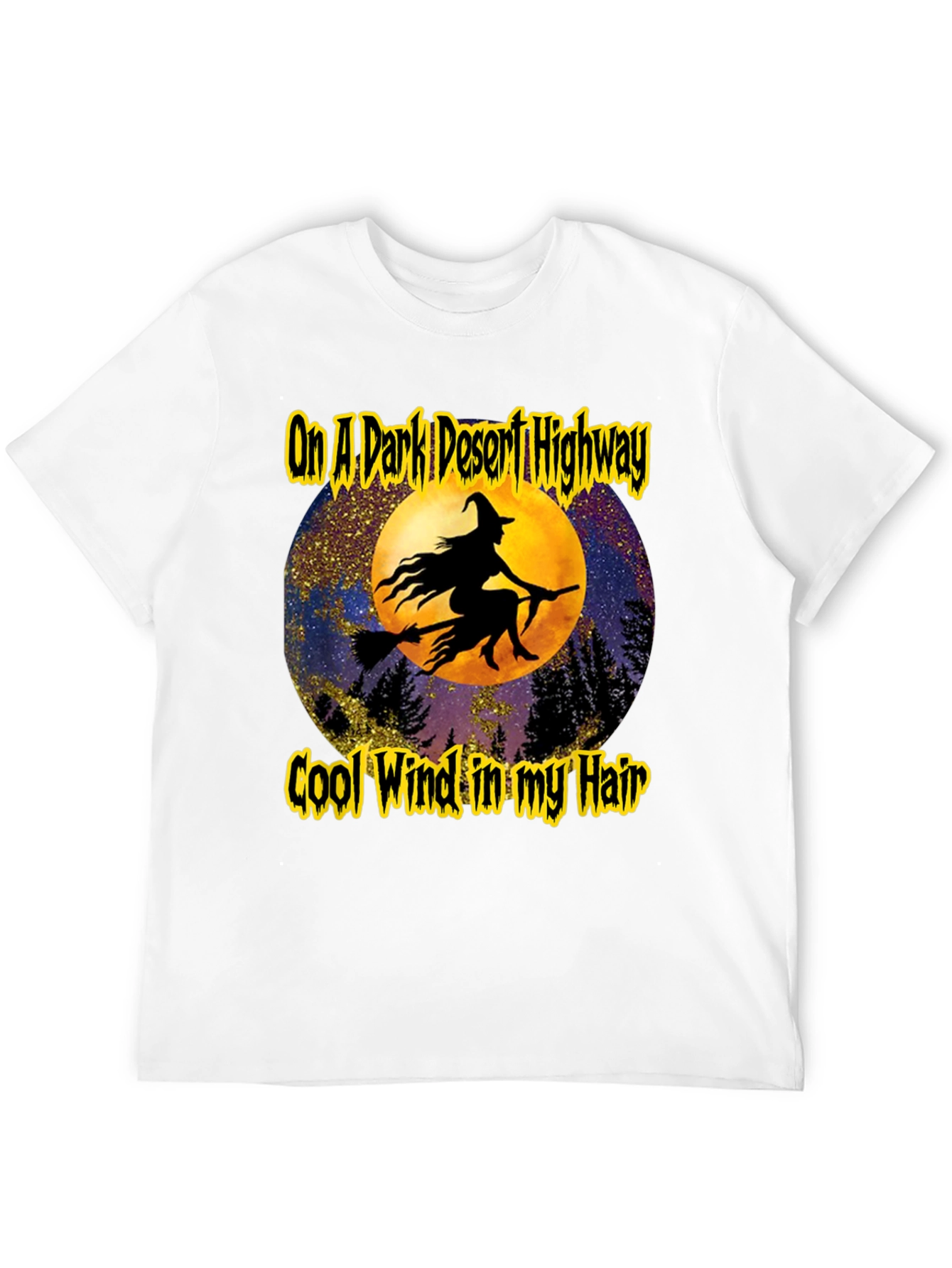 Witch On A Dark Desert Highway Graphic T-Shirt