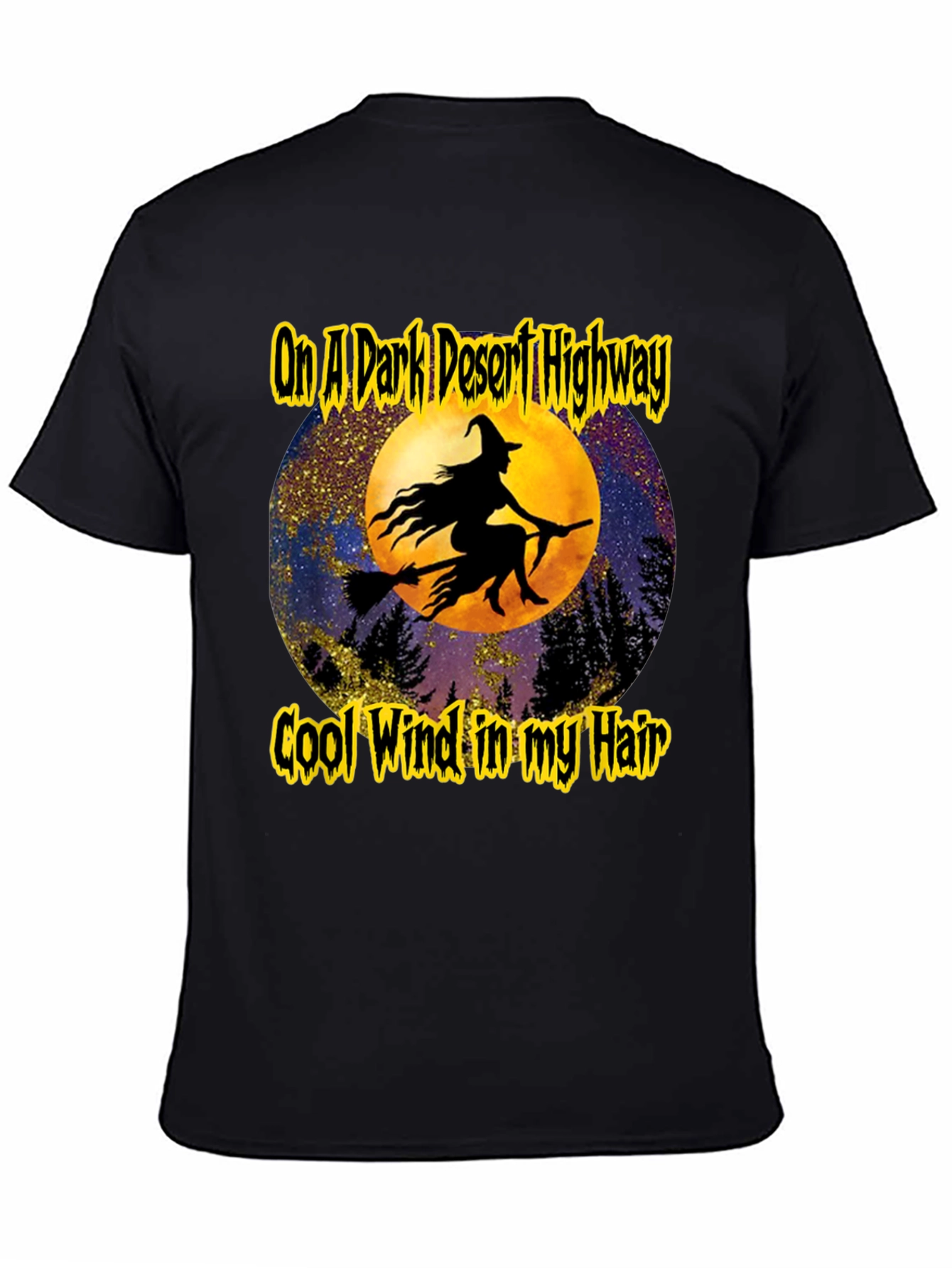 Witch On A Dark Desert Highway Graphic T-Shirt