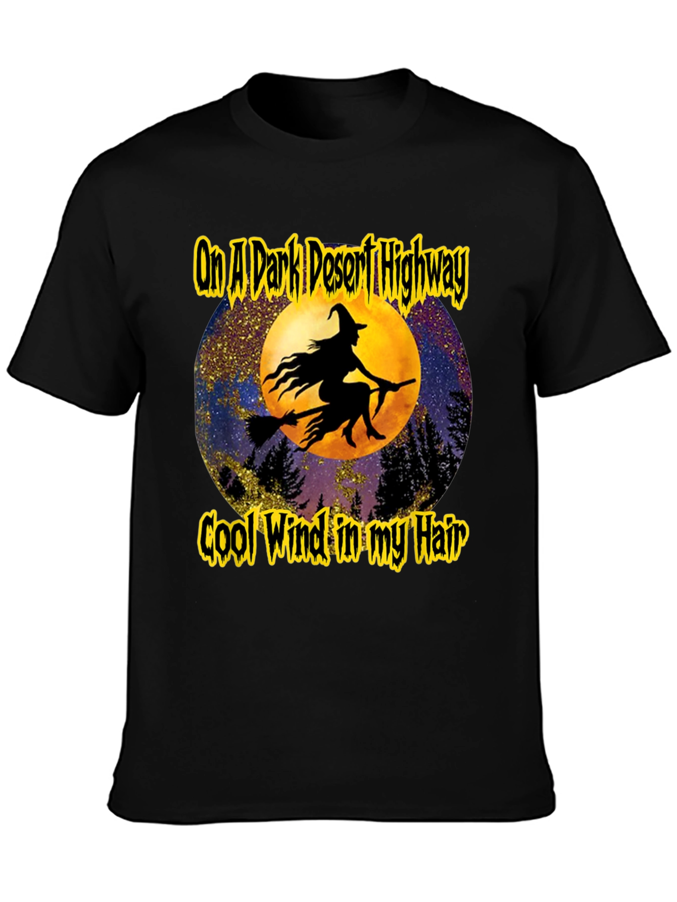 Witch On A Dark Desert Highway Graphic T-Shirt