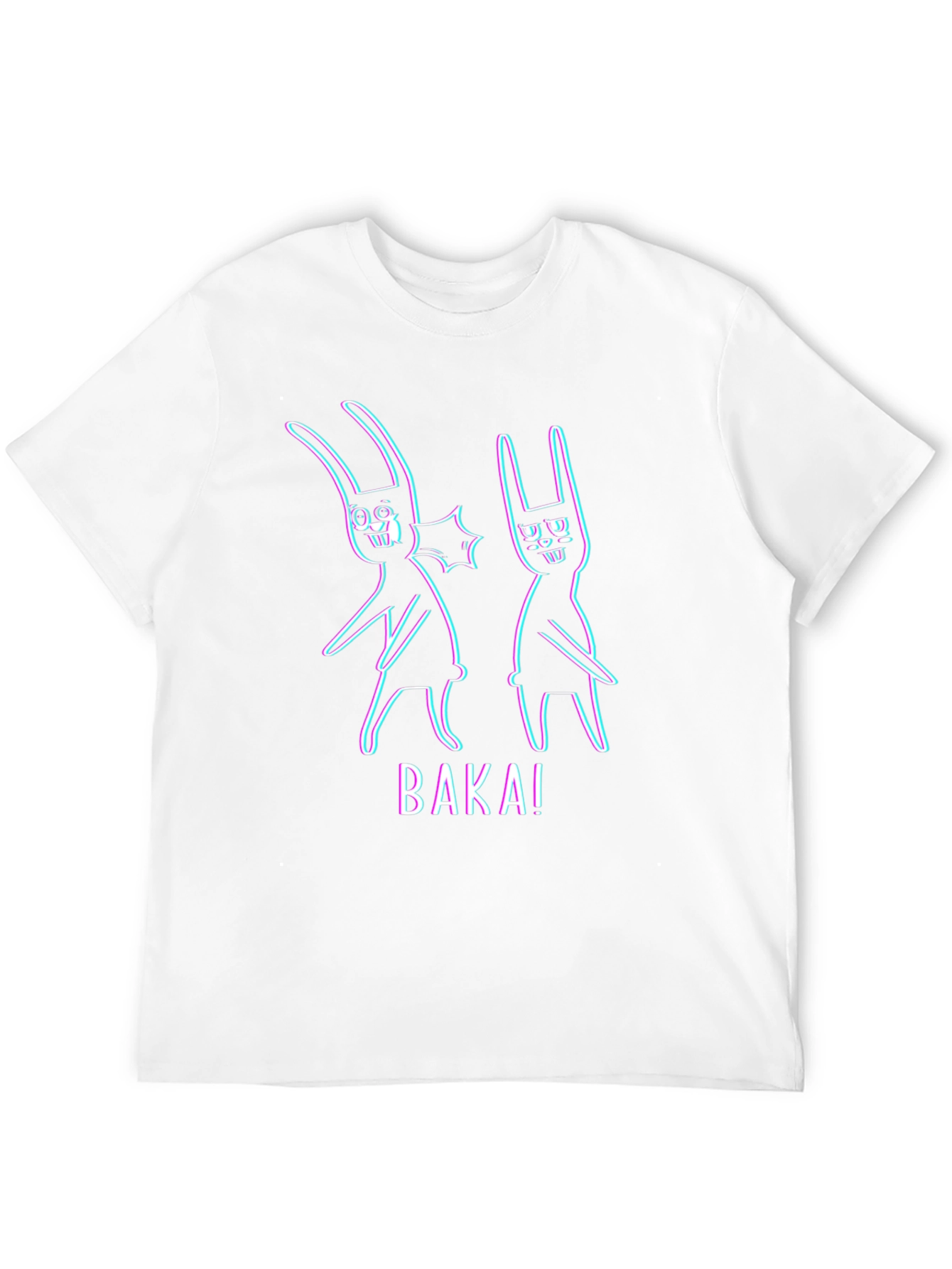 Baka! Anime Bunny Graphic Tee - Black