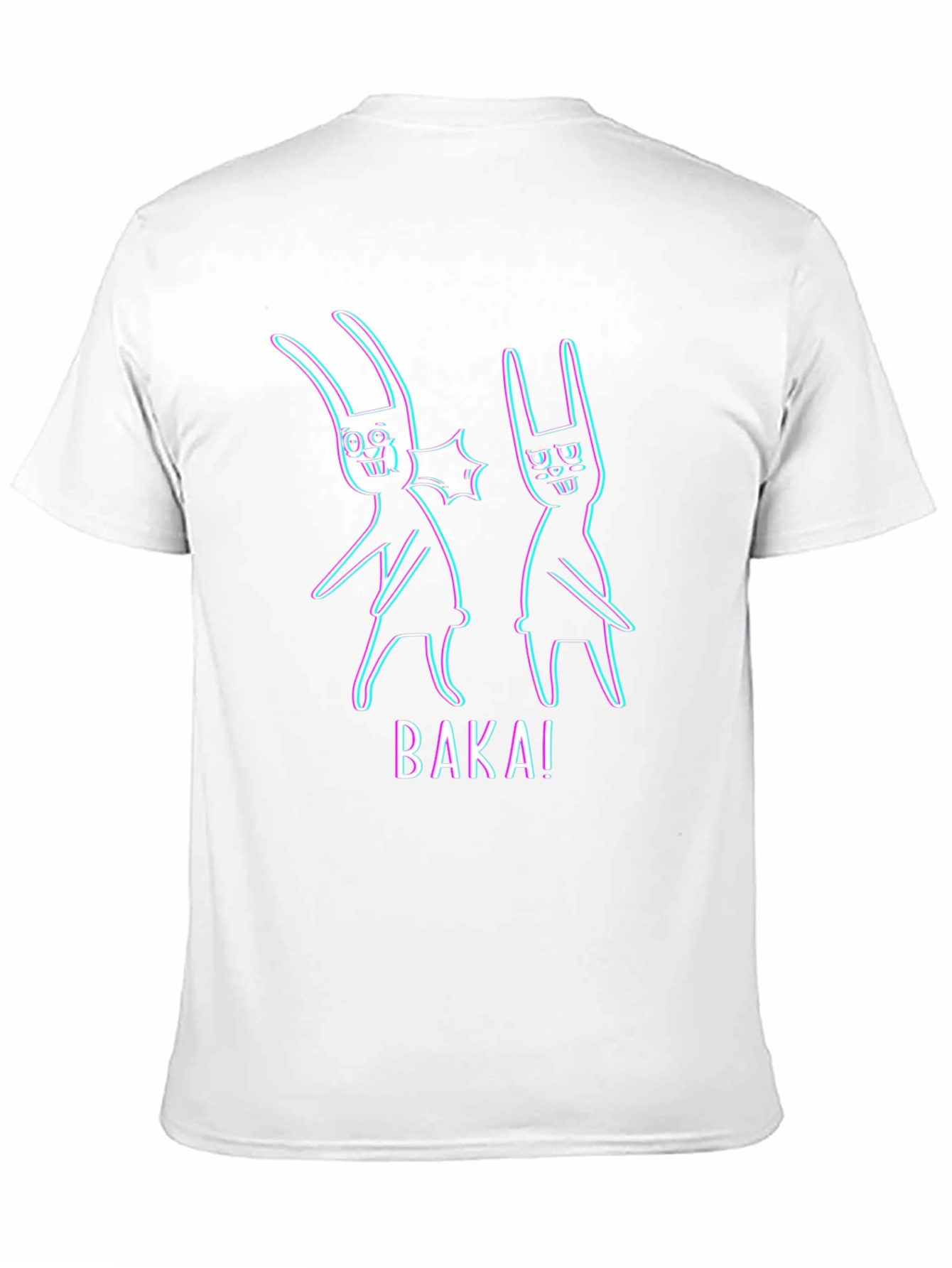 Baka! Anime Bunny Graphic Tee - Black