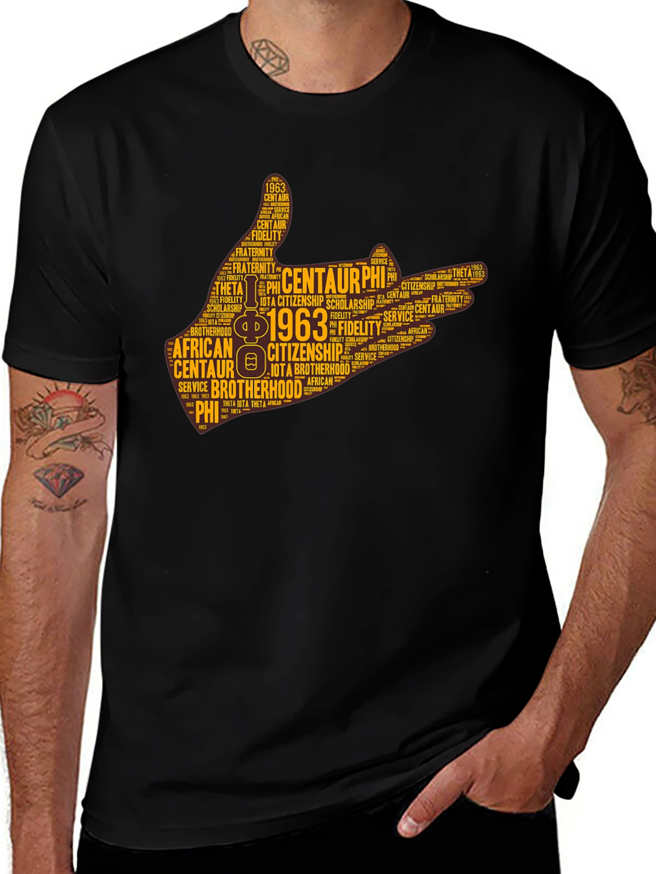 Centaur Phi Word Art T-Shirt - Black