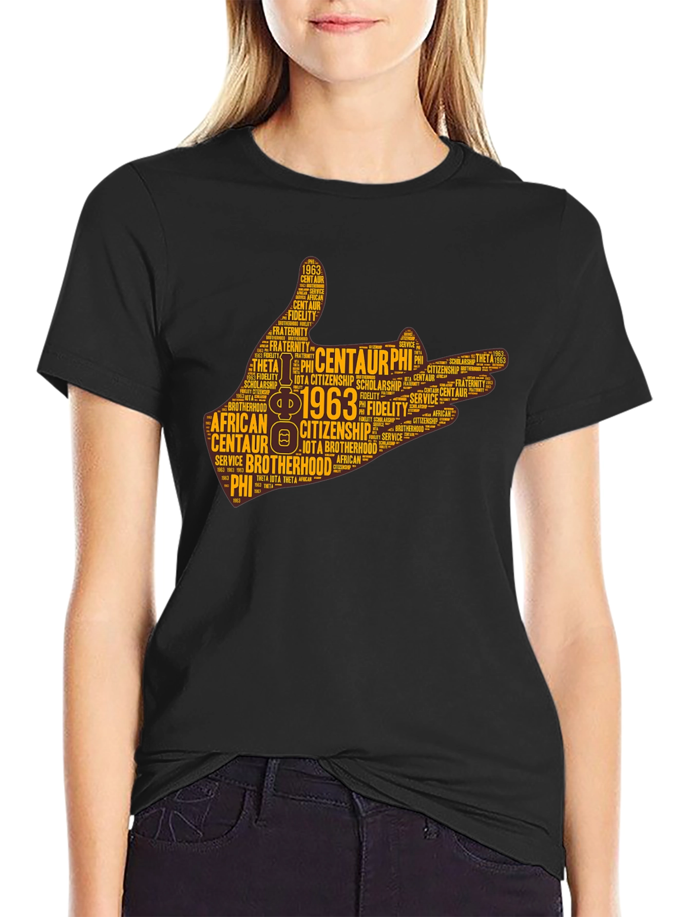 Centaur Phi Word Art T-Shirt - Black