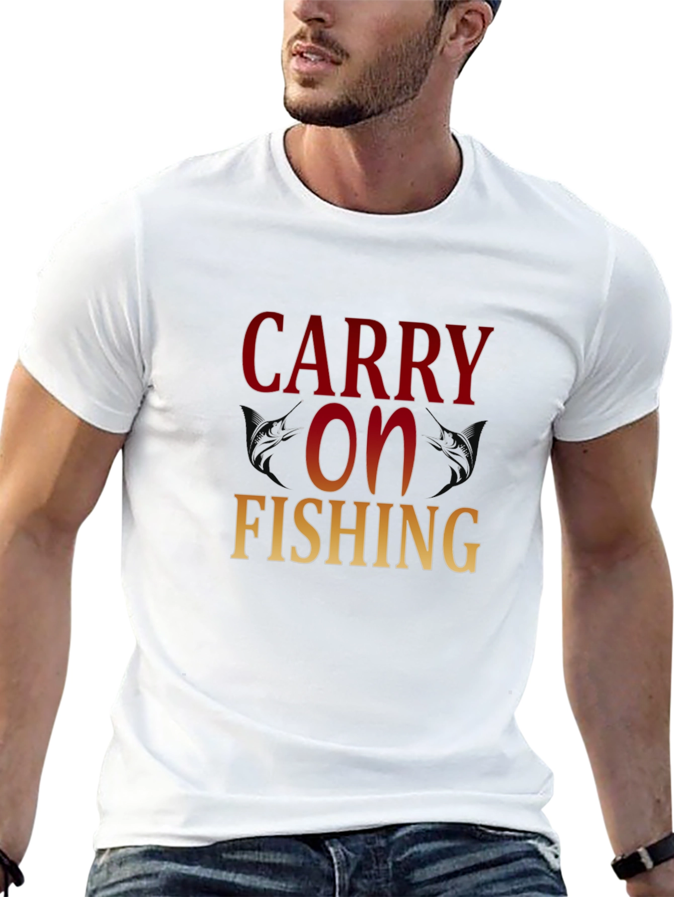 Carry On Fishing Graphic T-Shirt - Black
