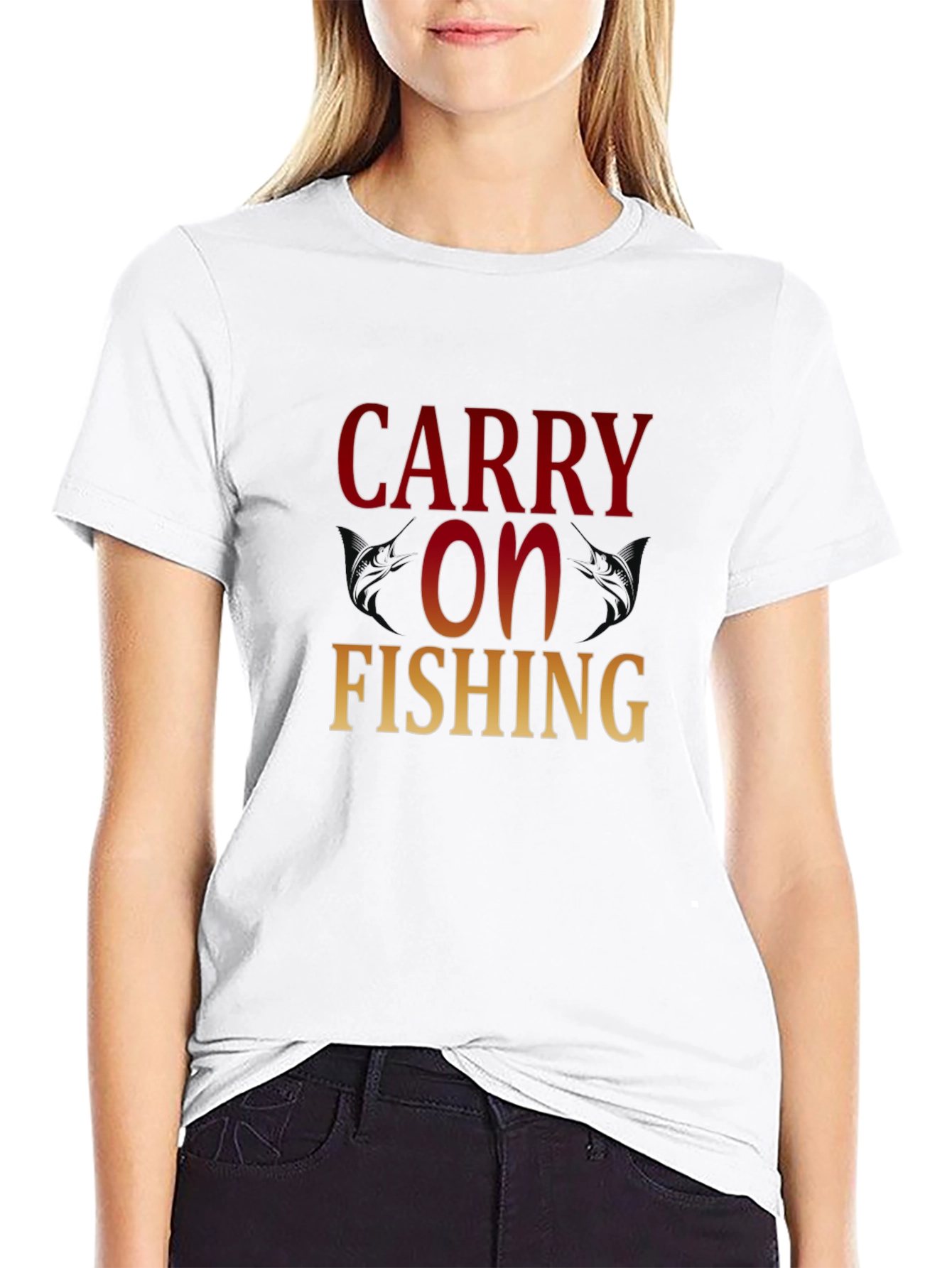 Carry On Fishing Graphic T-Shirt - Black