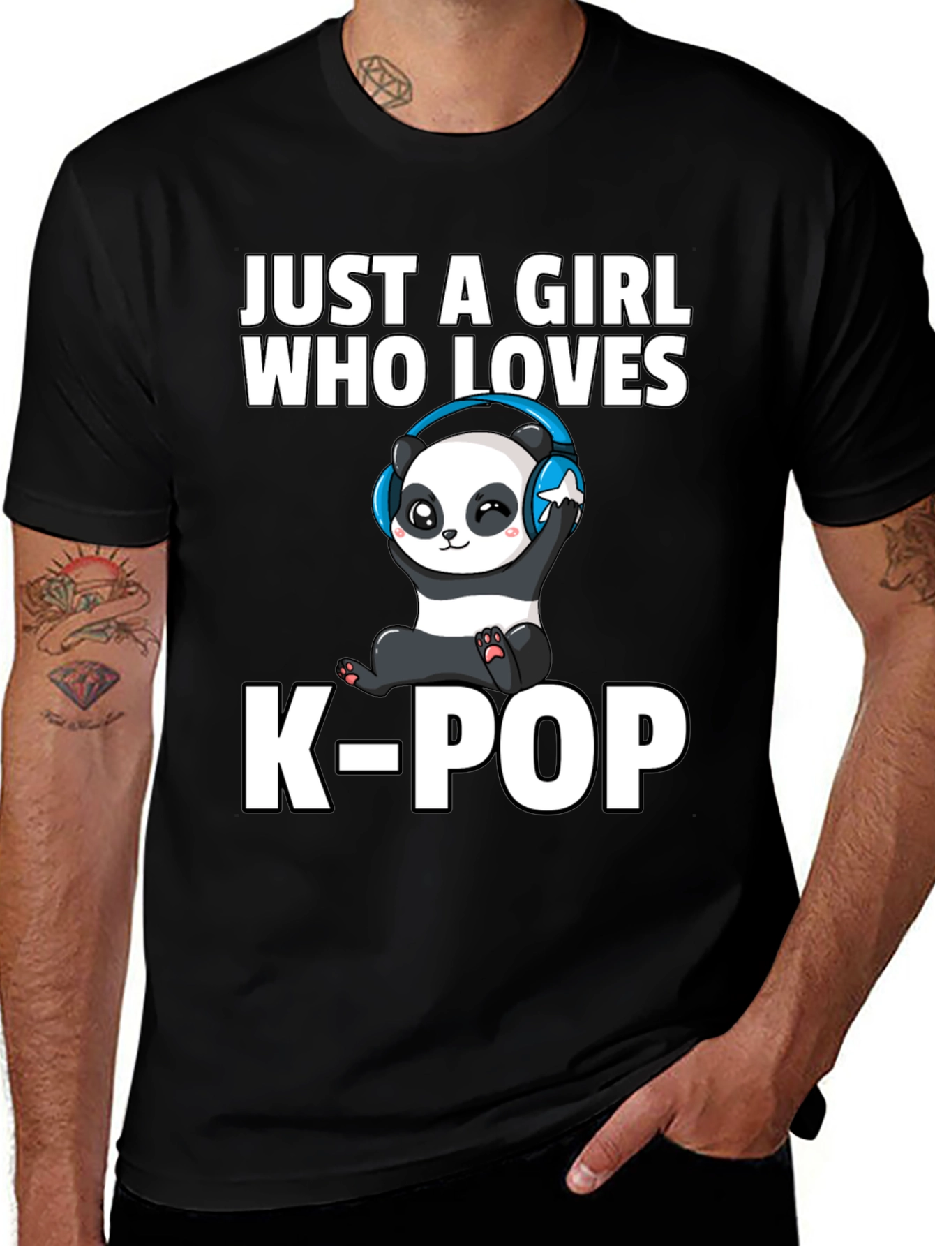 Just A Girl Who Loves K-Pop Panda T-Shirt