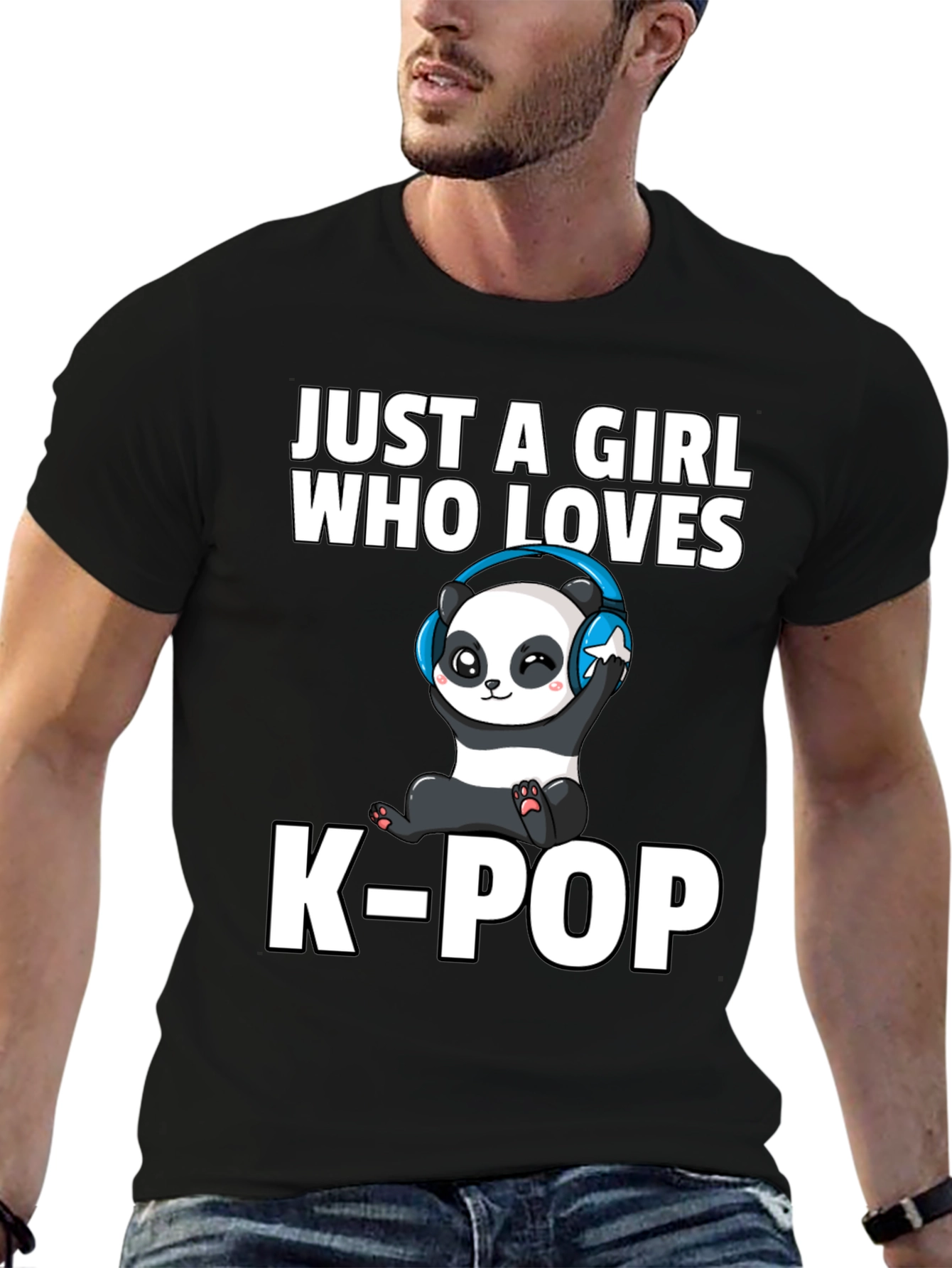 Just A Girl Who Loves K-Pop Panda T-Shirt