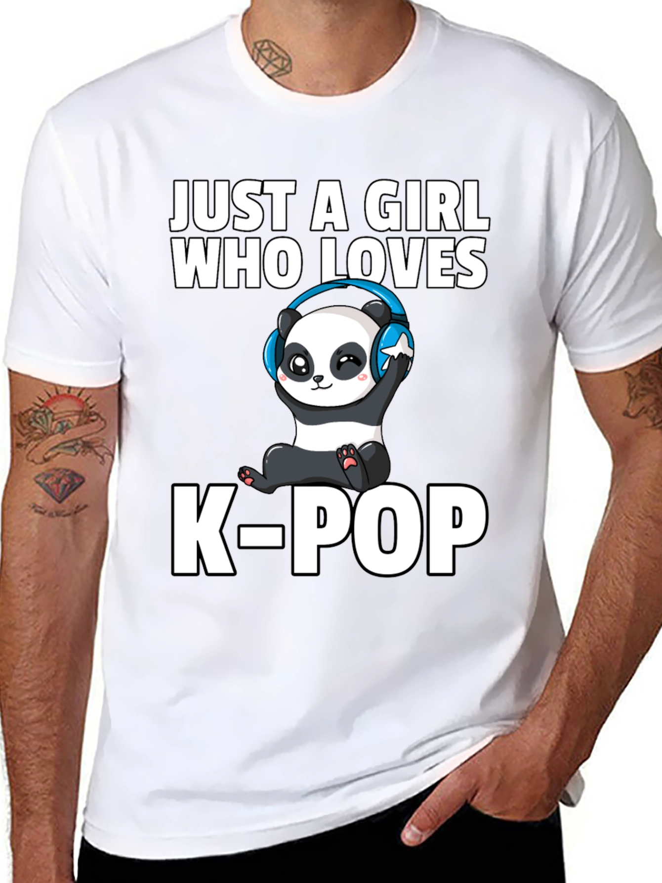 Just A Girl Who Loves K-Pop Panda T-Shirt