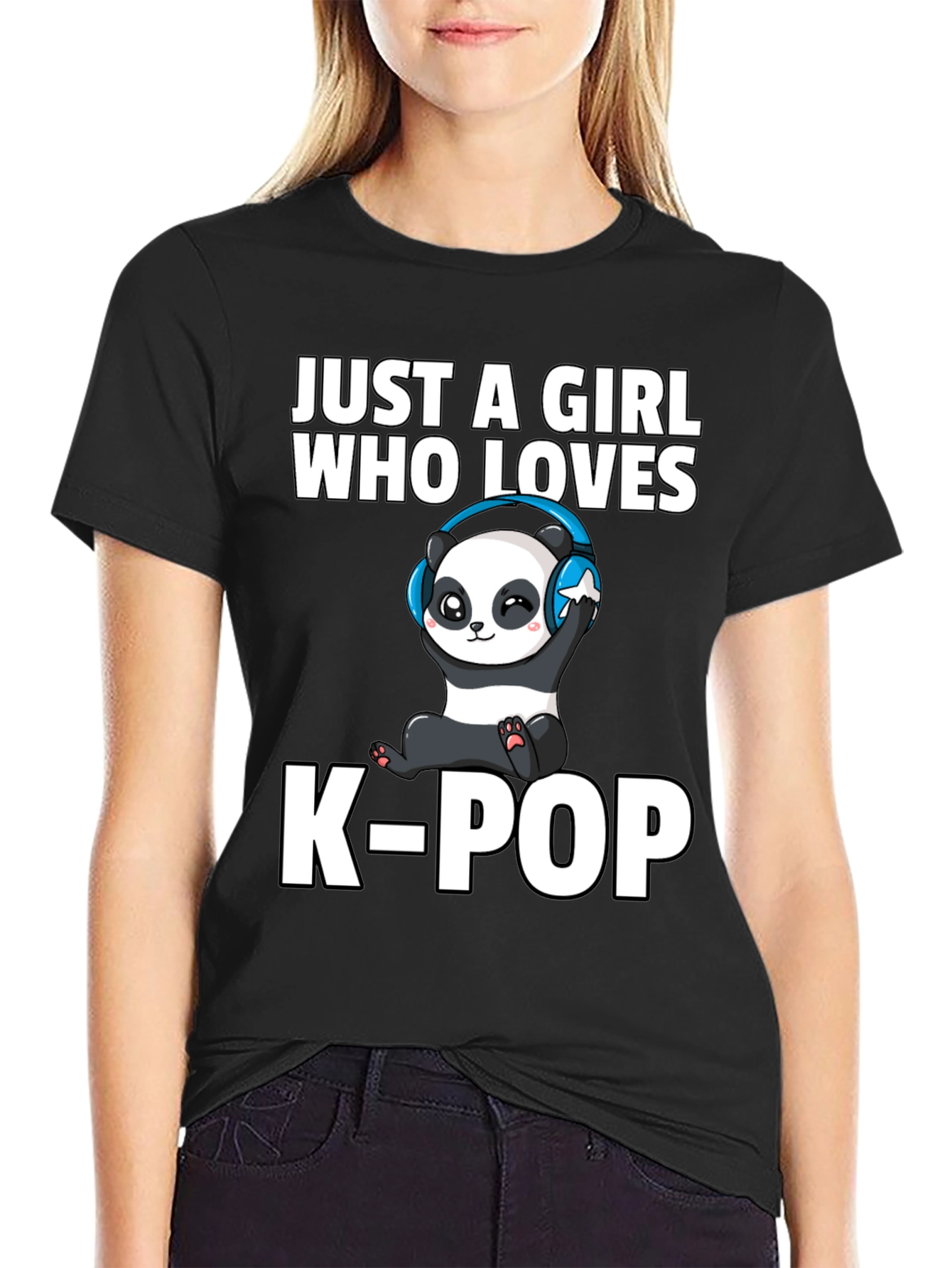 Just A Girl Who Loves K-Pop Panda T-Shirt