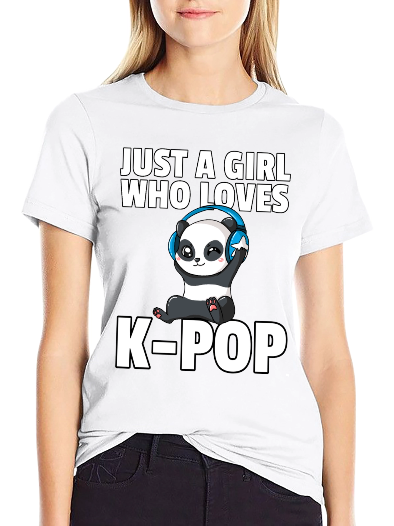 Just A Girl Who Loves K-Pop Panda T-Shirt