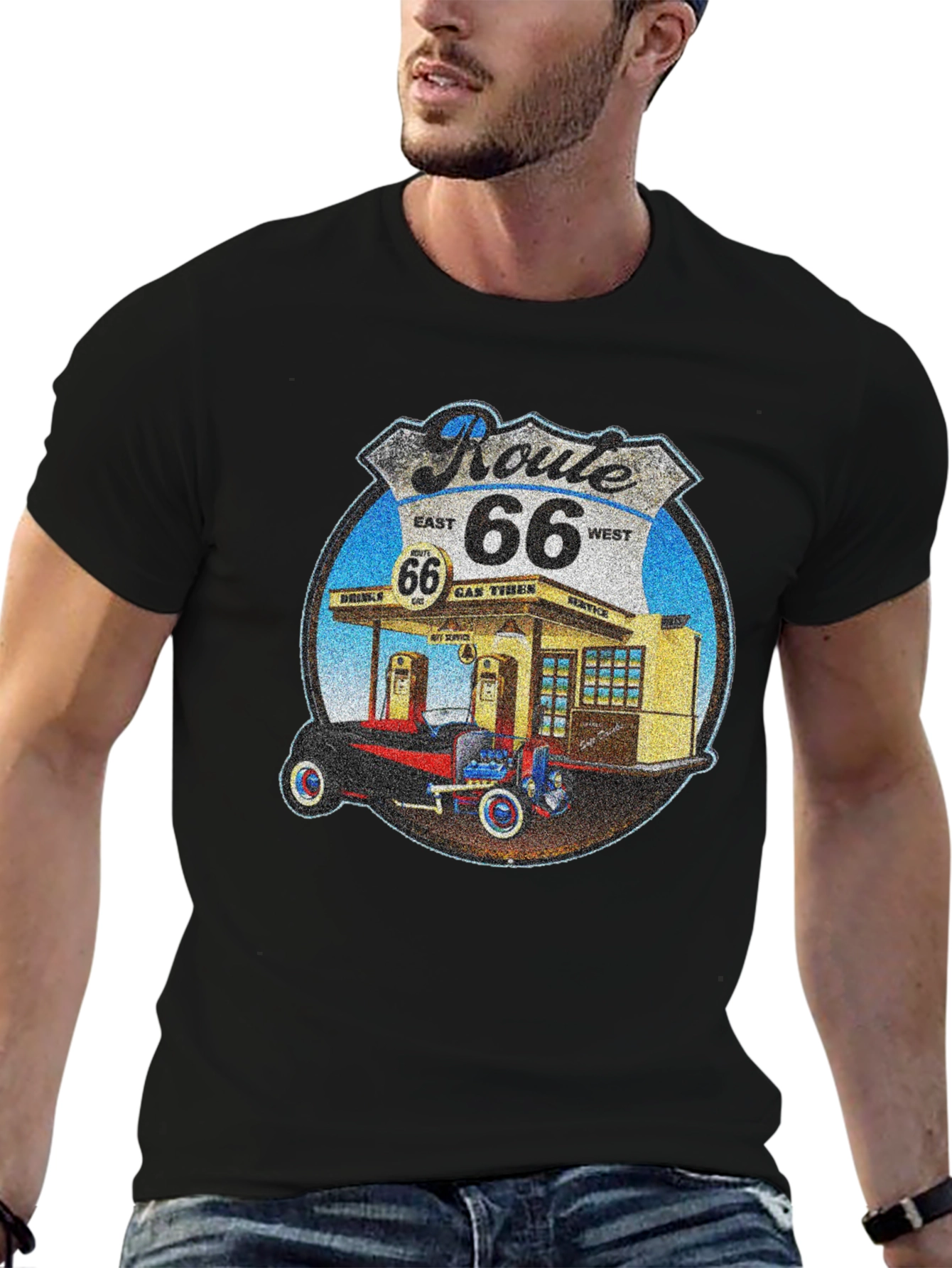 Route 66 Gas Station Graphic Tee