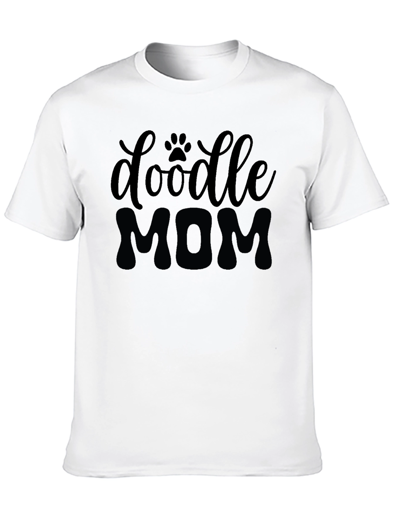 Doodle Mom Graphic Tee - Black Cotton T-Shirt