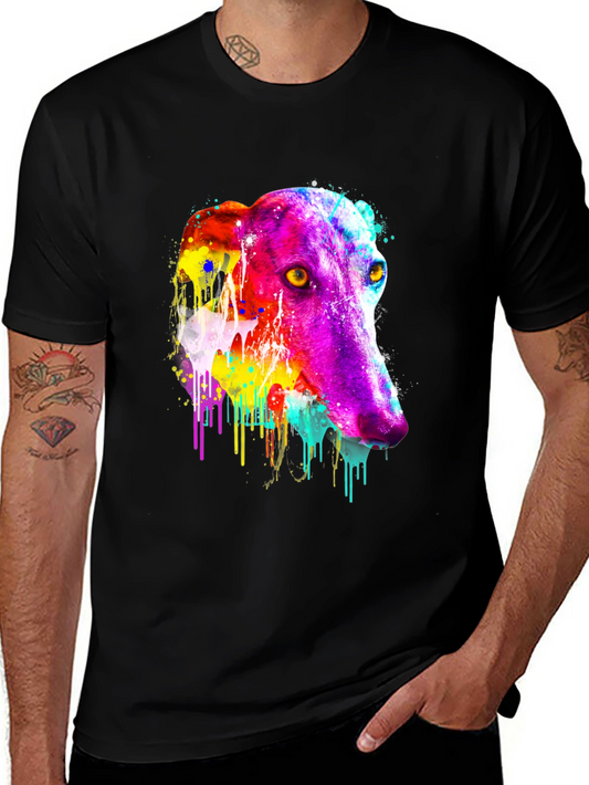 Colorful Dog T-Shirt - Artistic Animal Tee