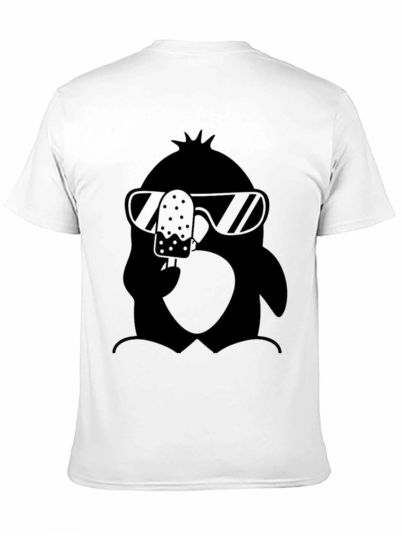 Cool Penguin Graphic Tee - Black Cotton T-Shirt