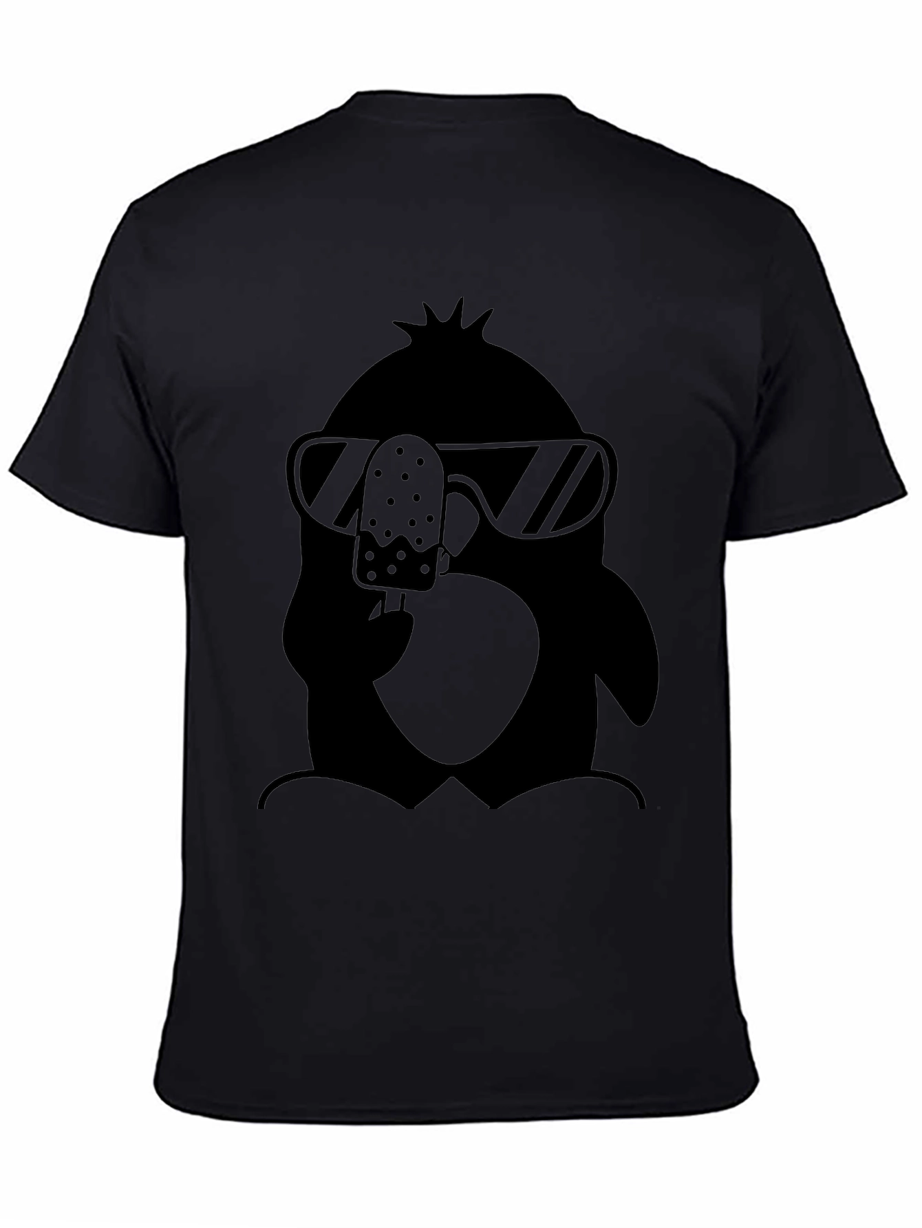Cool Penguin Graphic Tee - Black Cotton T-Shirt
