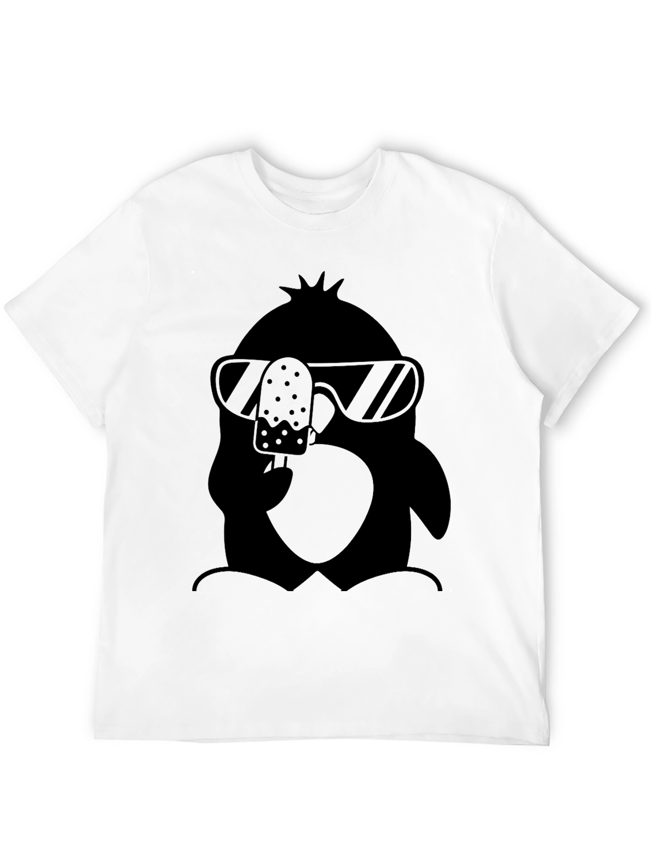 Cool Penguin Graphic Tee - Black Cotton T-Shirt